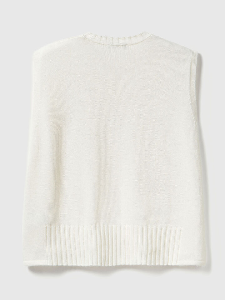 SLEEVELESS SWEATER Women image number 5
